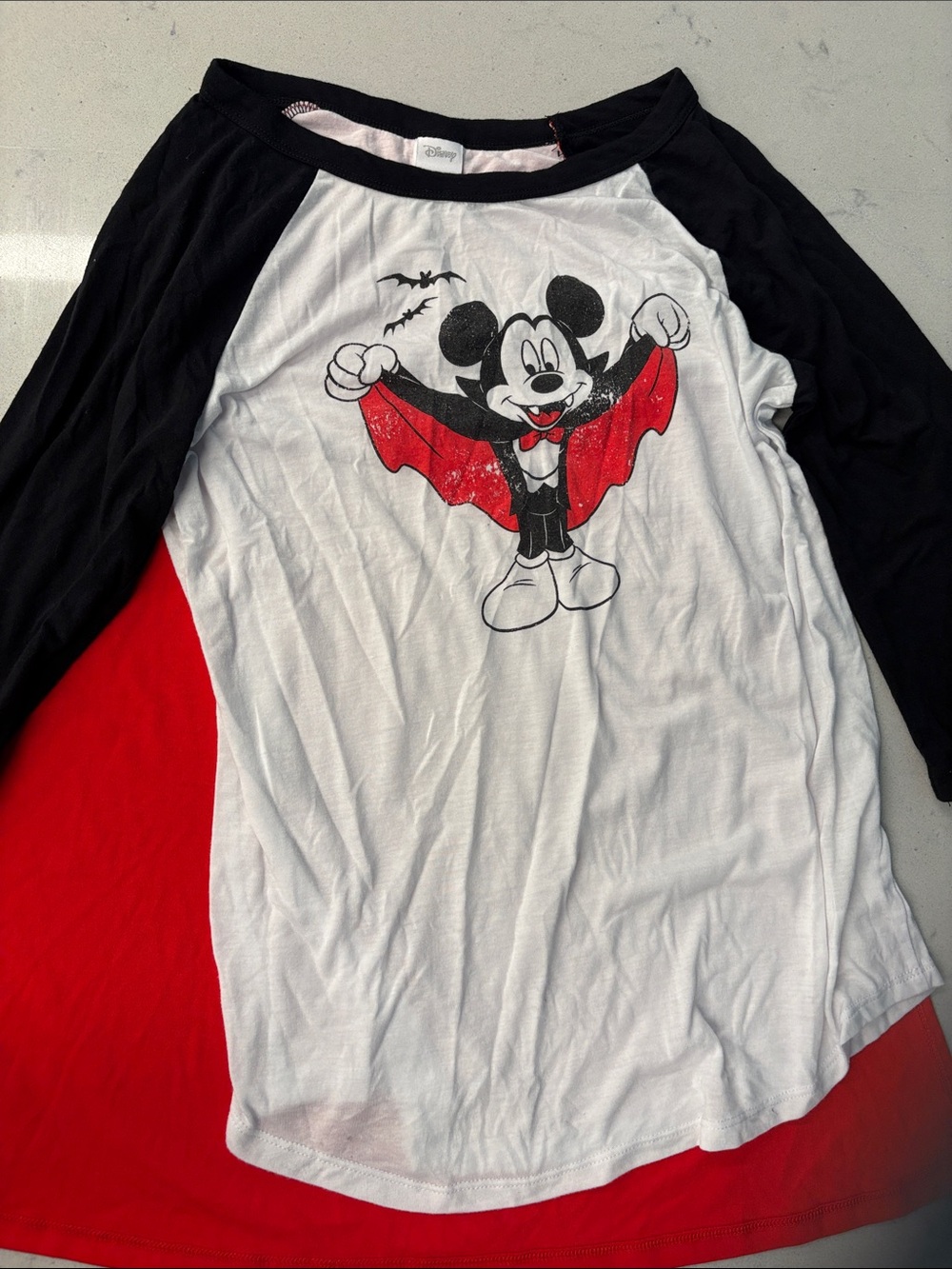 Halloween Disney Vampire Mickey Mouse Raglan Shirt with Cape